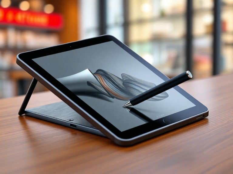 A woman writes on the iFLYTEK AINOTE 2 tablet during a meeting