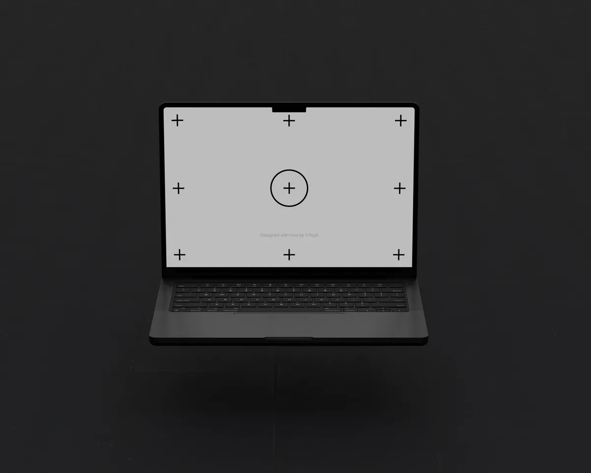 Close-up of 15-inch laptop display showing color test pattern