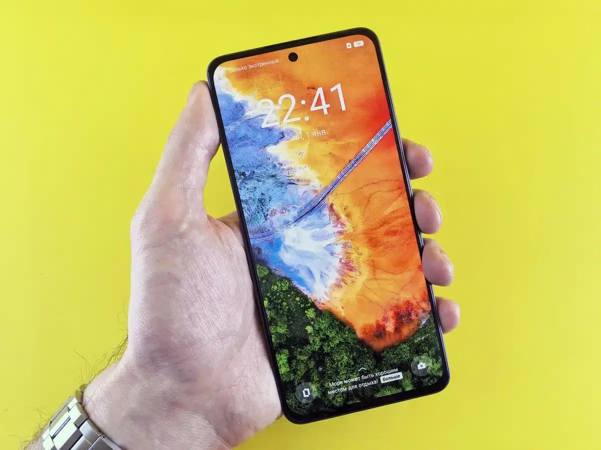 Bright OLED display showing vibrant colors and sharp details on a smartphone