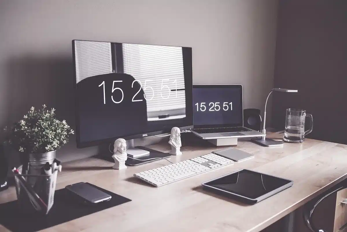 Galaxy-style tablet with S Pen and keyboard on a bright desk