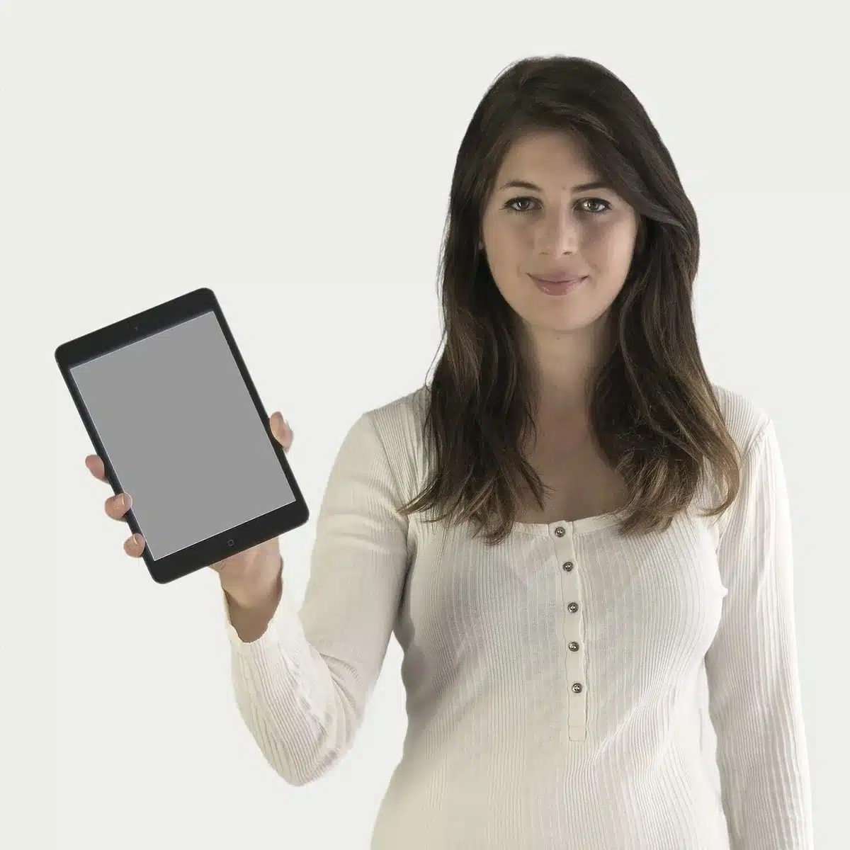 Galaxy-like tablet showing split-screen apps for multitasking