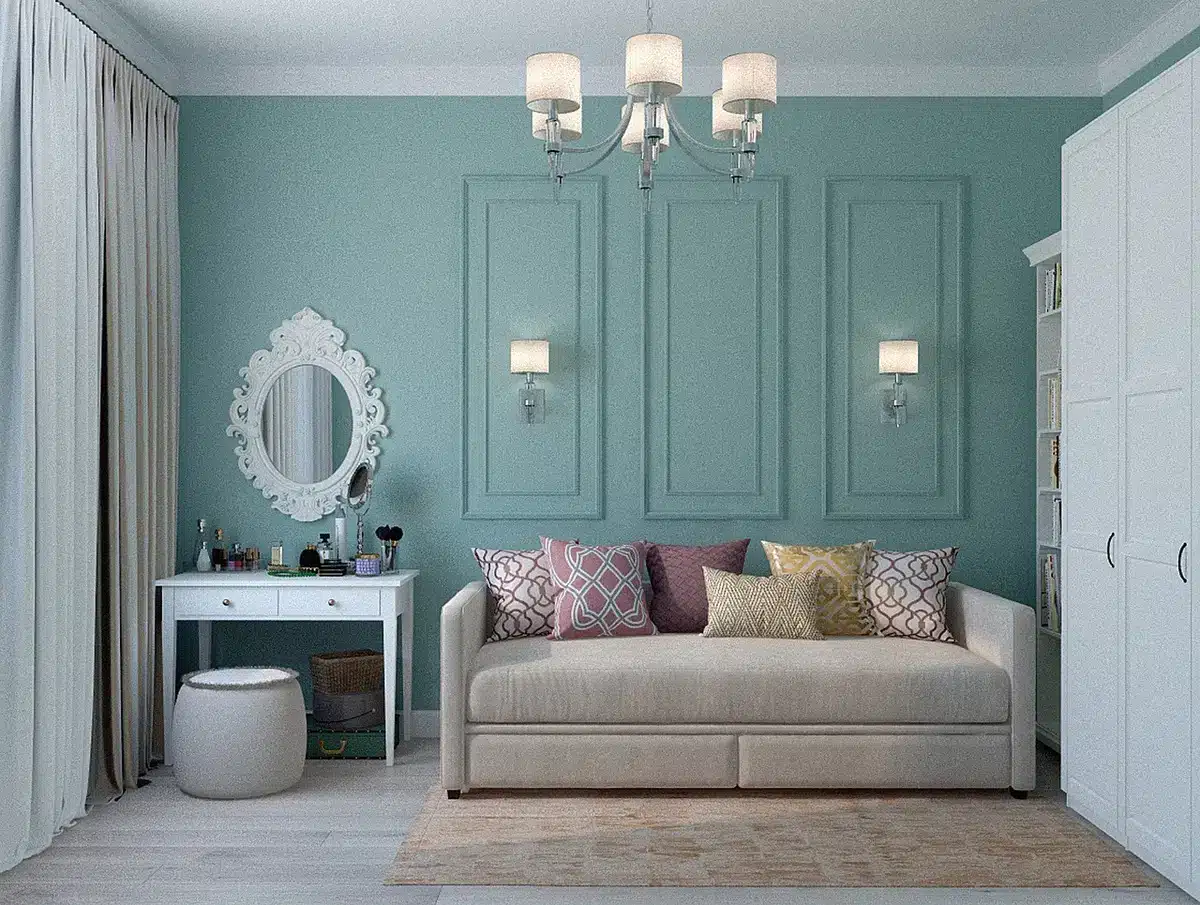 Xgimi Mira styled on a TV cabinet in a bright living room
